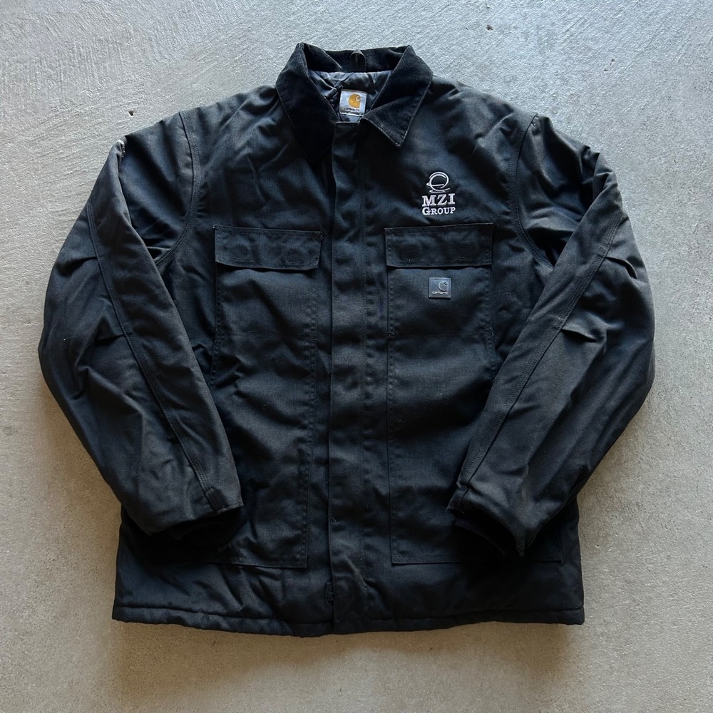 Vintage 90s Carhartt Arctic Jacket Size Large Tall Black Duck Canvas Chore Coat